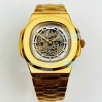 Replica Patek Philippe Nautilus Skeleton Watch Yellow Gold